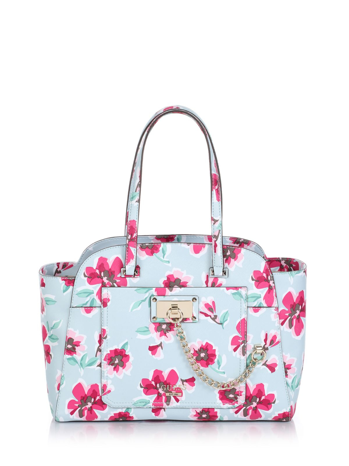 Guess Flower Bag. Guess Logo Satchel Bag Handbag.