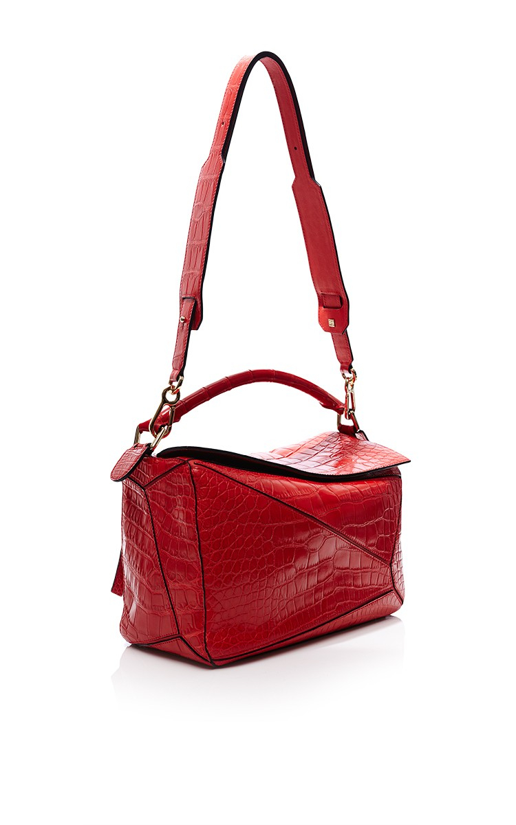 Loewe bags. Womens Geometric Design Handbags, 9.6x4.1x6.7in Lychee ...