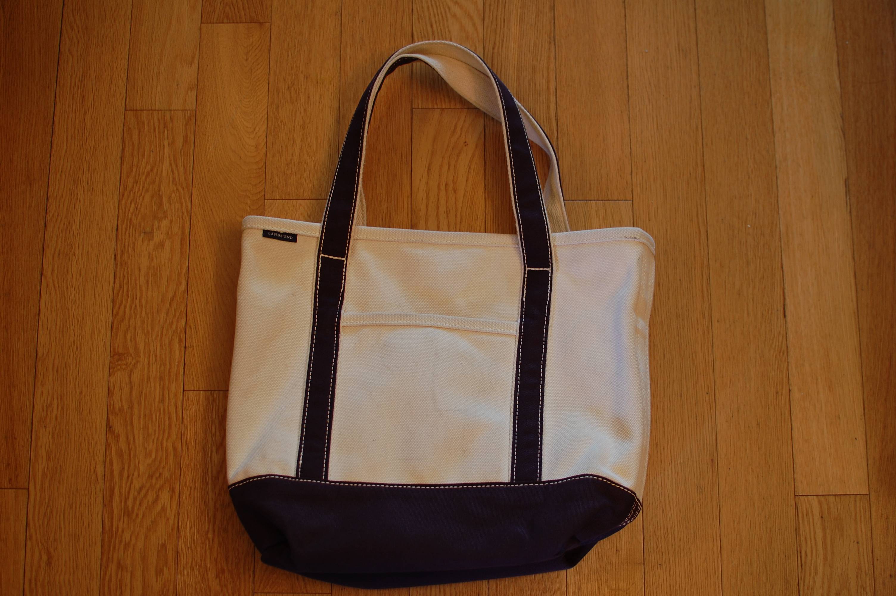 Lands' End bags. Lands' End Natural Open Top Canvas Tote Natural/true