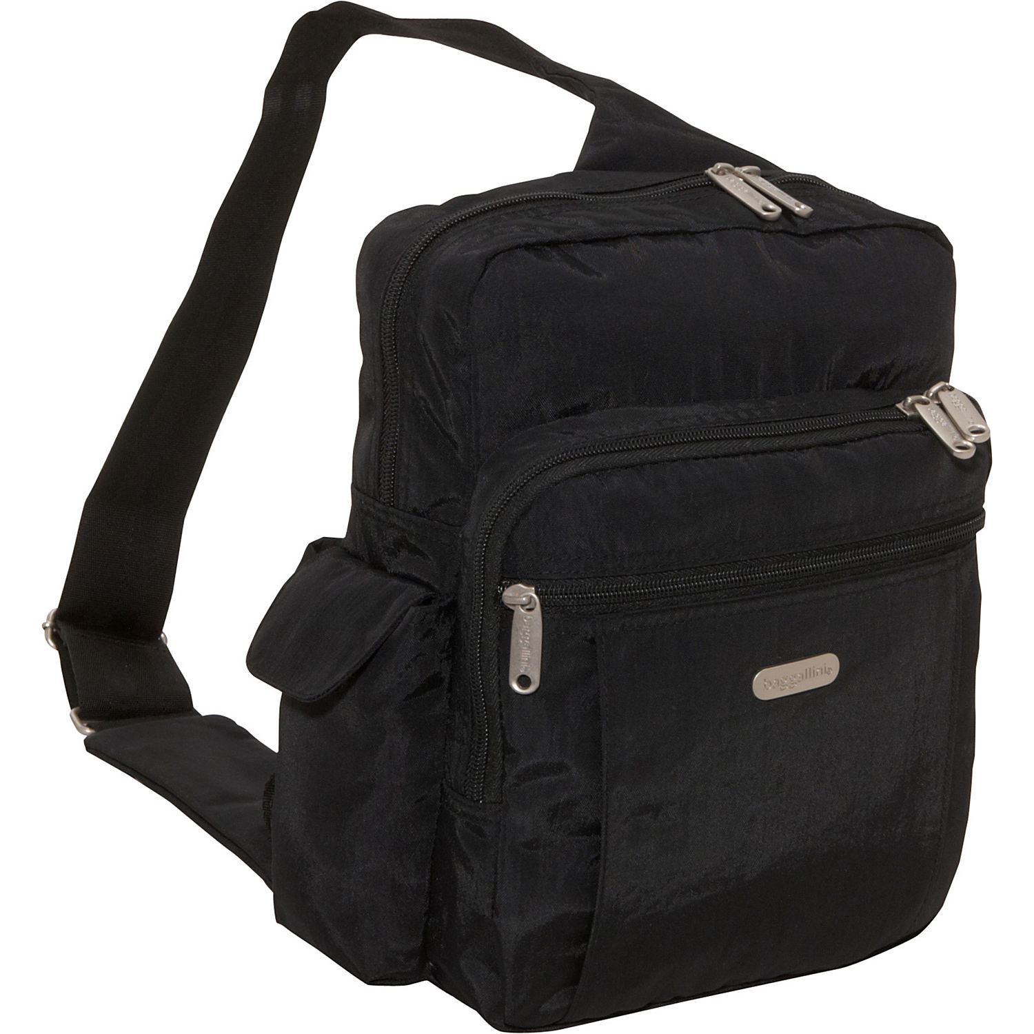 Baggallini Messenger Sling Bag. Baggallini Sling Messenger Backpack Shoulder Bag (Black/Sand).