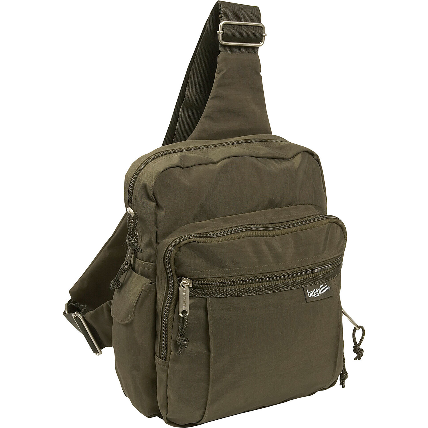 Baggallini Messenger Sling Bag. Baggallini Sling Messenger Backpack Shoulder Bag (Black/Sand).