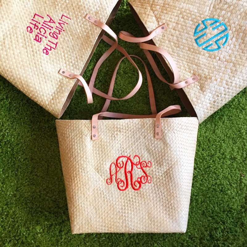 t monogram straw mini bucket bag