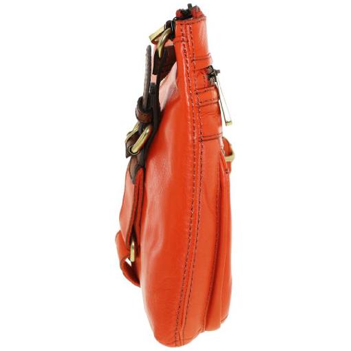 orange fossil purse